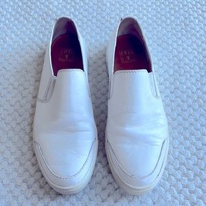 Frye slip on leather shoes white 8.5